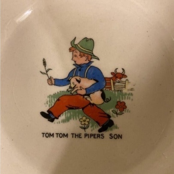 Janet Louise VTG Ceramic Bowl Tom Tom The Pipers Son & Little Jack Horner Plate - Picture 3 of 9
